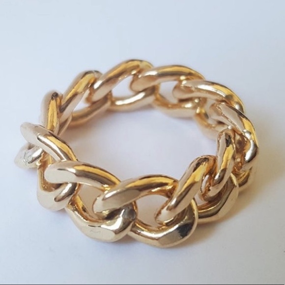 14k Yellow Gold Filled Cuban Curb Link Ring SIZE 6.5 - Picture 2 of 15